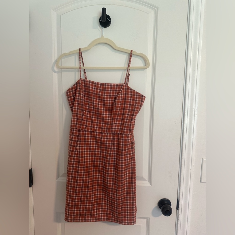 Aeropostale fall plaid spaghetti strap dress size medium Y2K preppy collegiate